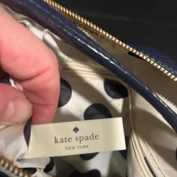 KATE SPADE BEAUTIFUL PEBBLED LEATHER SHOULDER BAG NEW NEVER USED NAVY - Picture 12 of 15